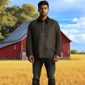 Brooks Brothers Outerwear Mens XL Flannel Lined Field Coat Gray Brown Chore Barn
